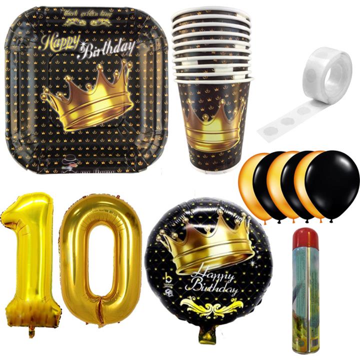 مجموعه 30 عددی تم تولد مستر تم طرح تاج کینگ کد 10